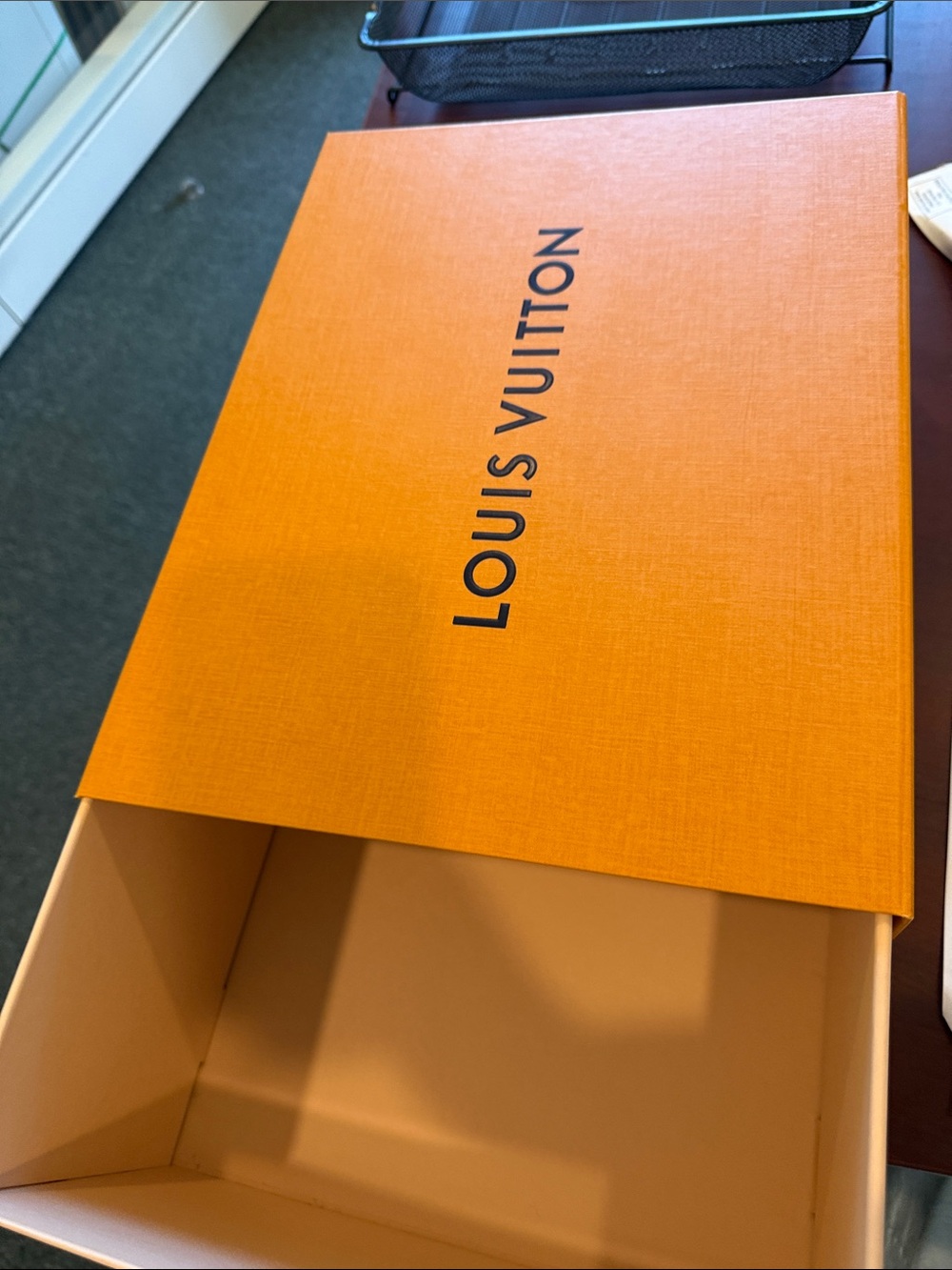 Louis Vuitton Orange and Black Signature Box